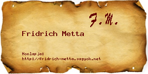 Fridrich Metta névjegykártya
